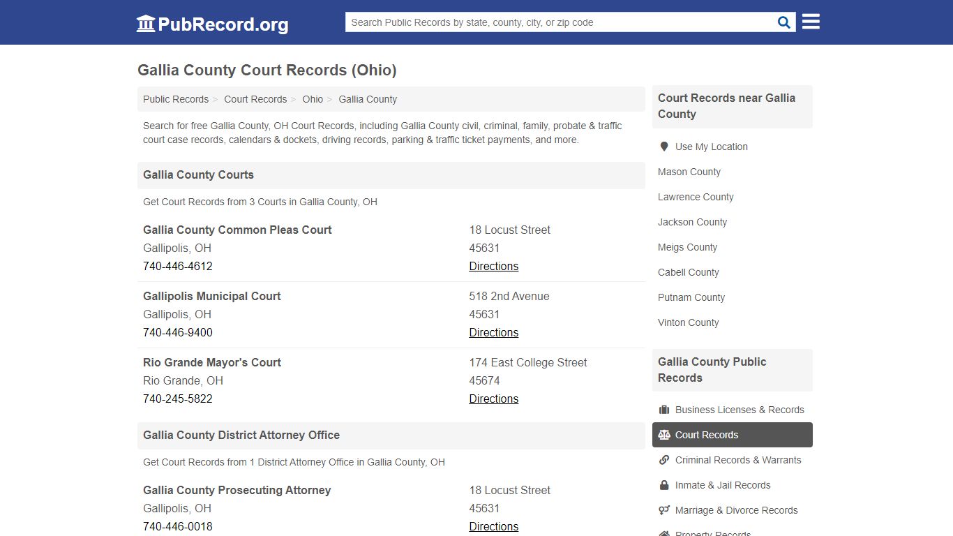 Free Gallia County Court Records (Ohio Court Records)