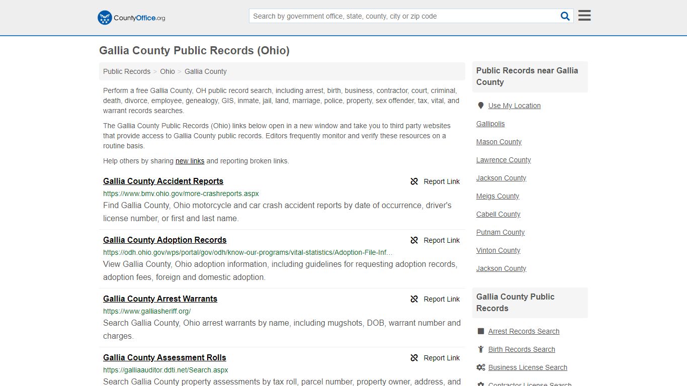 Public Records - Gallia County, OH (Business, Criminal ...