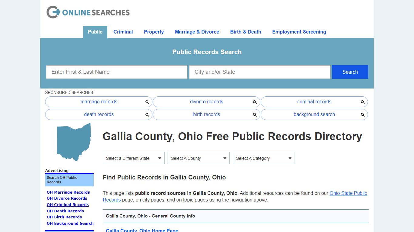 Gallia County, Ohio Public Records Directory
